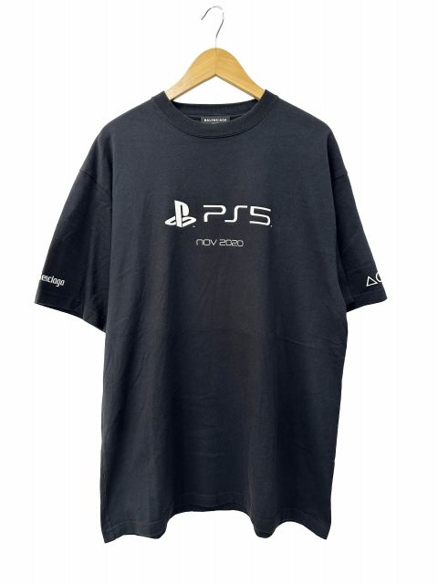 バレンシアガ BALENCIAGA ×PlayStation プレイステーション 21AW PS5 Tee プリント 半袖 Tシャツ 651795 XXS 黒 ブラック ブランド古着ベクトル 中古☆AA★260524
