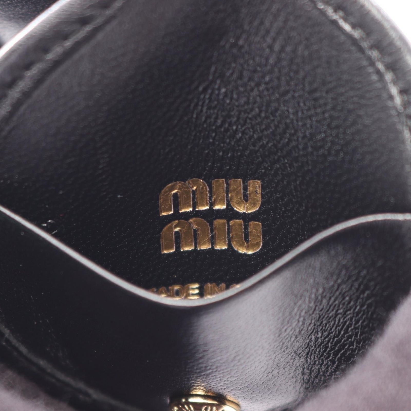 ミュウ ミュウ Miu Miu キーホルダー ミラー 5TL434 ブラック レザー