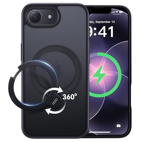 【新品】【2026最高傑作&定点360度回転】CASEKOO iPhone 17e/16e 用 ケース 米軍MIL規格 耐衝撃 MagSafe対応 高耐久性【横縦両立・角度自由調整】急速充電対応 指紋防止/マット仕上げ/黄変防止/半透明 超強 ba672b12