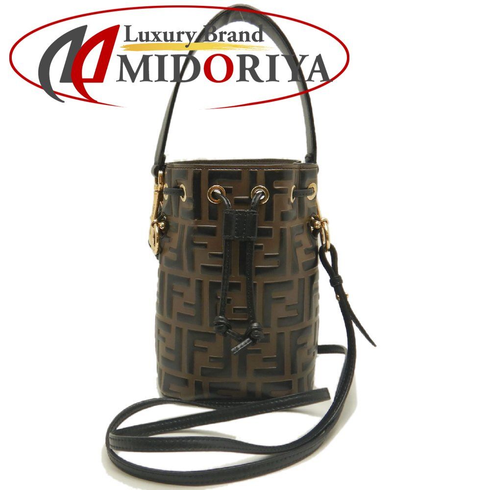 FENDI フェンディ モントレゾールミニ ズッカ 8BS010A659F13VK ショルダーバッグ カーフ ブラウン レディース /253846【中古】