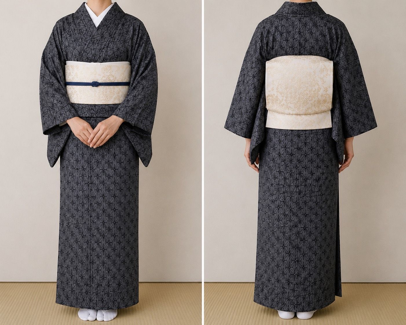 K083 美品 大島紬 証紙あり 幾何学模様 正絹 和装 和服 着物 - メルカリ