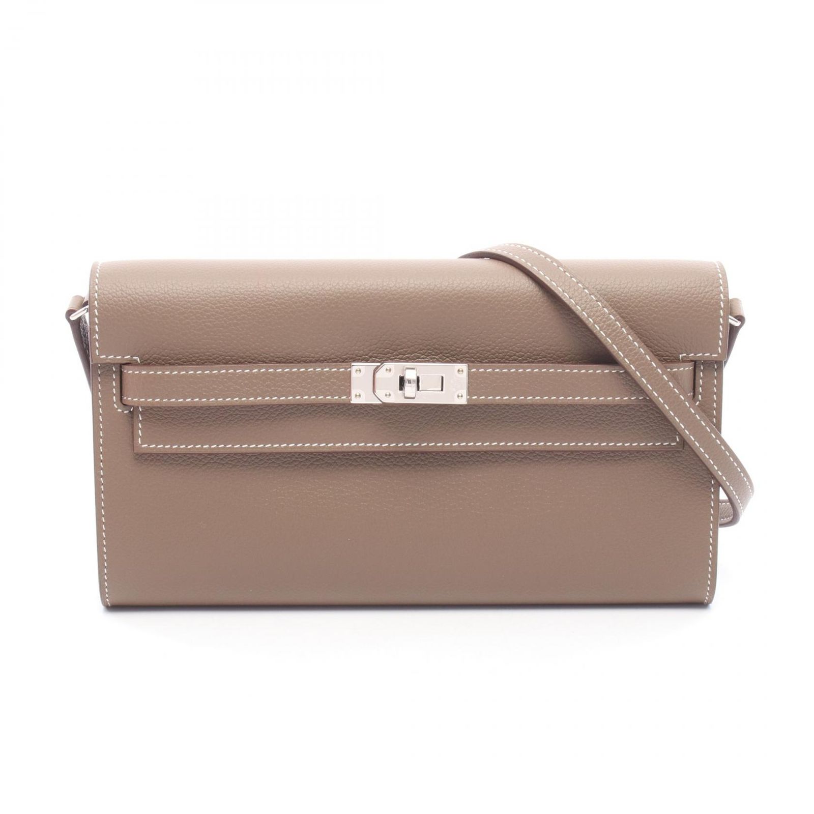 エルメス HERMES ショルダーバッグ ケリートゥーゴー エトゥープ レザー ケリーロング トゥーゴー エトゥープ レディース Used A