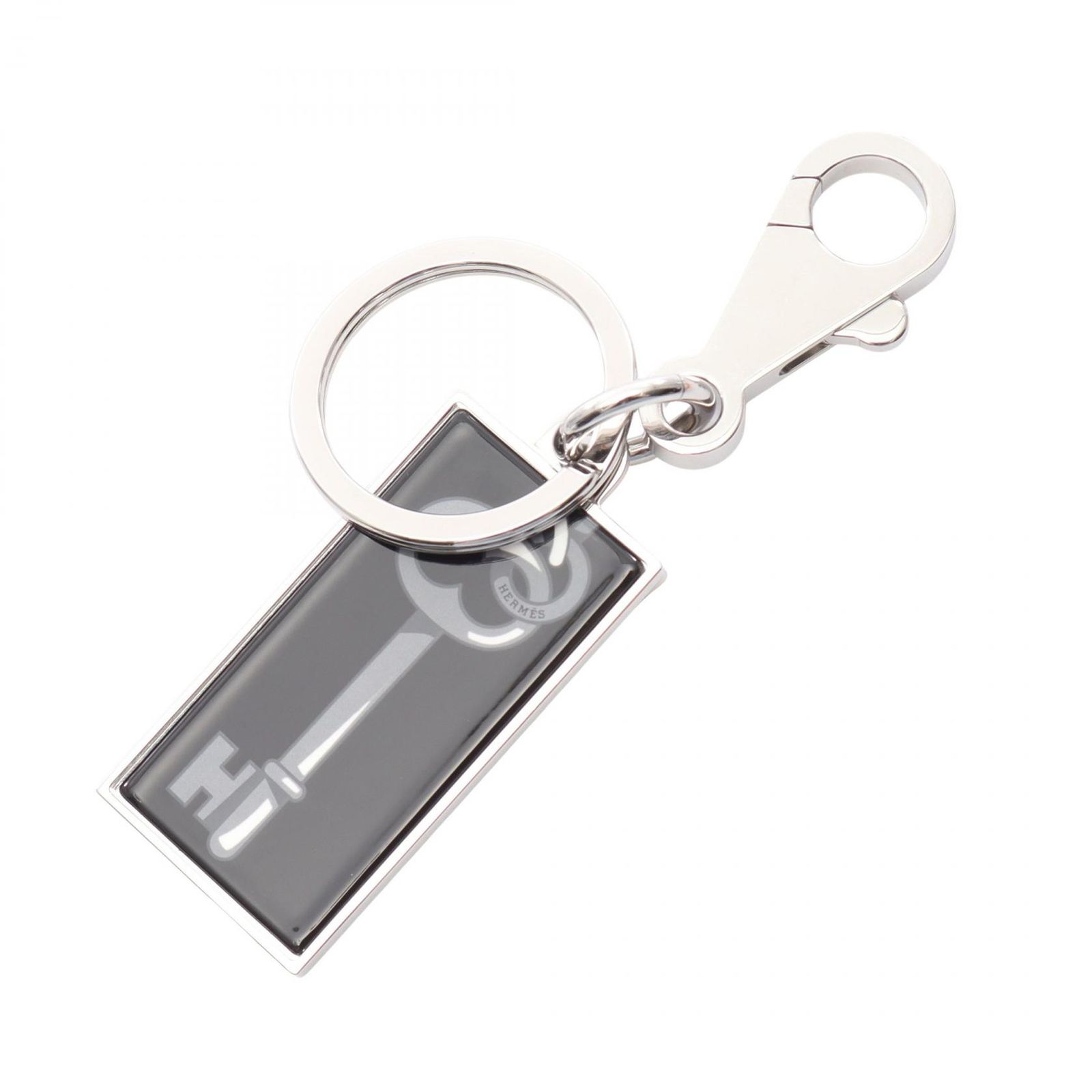 エルメス HERMES チャーム イリュージョン キーリング付き ブラック その他 イリュージョン キーホルダー レディース Used A