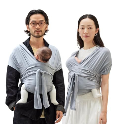コニー抱っこ紐 FLEX サイズ調節 SoftBreeze (Konny) ママパパ兼用 ベビー スリング ラップ 新生児~20kg 国際安全認証取得 赤ちゃん 寝かしつけ 収納袋付き 抱っこ紐 出産準備（ブルーグレー, XS-XL）Y cefe2550