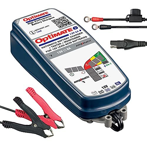 テックメイト(TecMATE)【公式】OptiMATE充電器 オプティメイト6 Amp. 12V6A OE採用多数・超省エネ！バイク、車、ボート、ソーラー、RV車、産業用バッテリー用。鉛AGM・液式・EFB・スパイラルセル・ゲル電池用充電器 5a3e1ad5