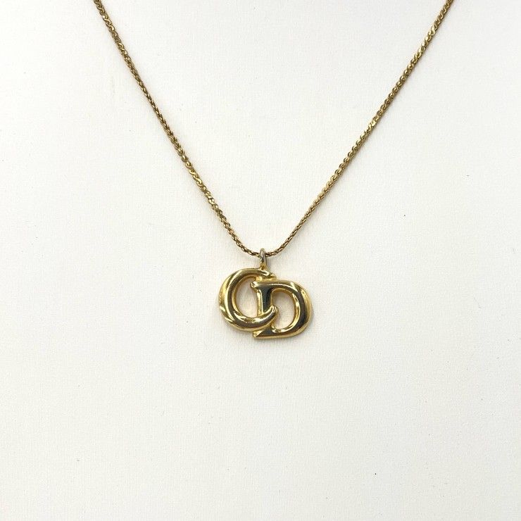 Christian Dior（クリスチャンディオール）CDロゴ ヴィンテージ ネックレス ペンダント ゴールドカラー レディース【中古】