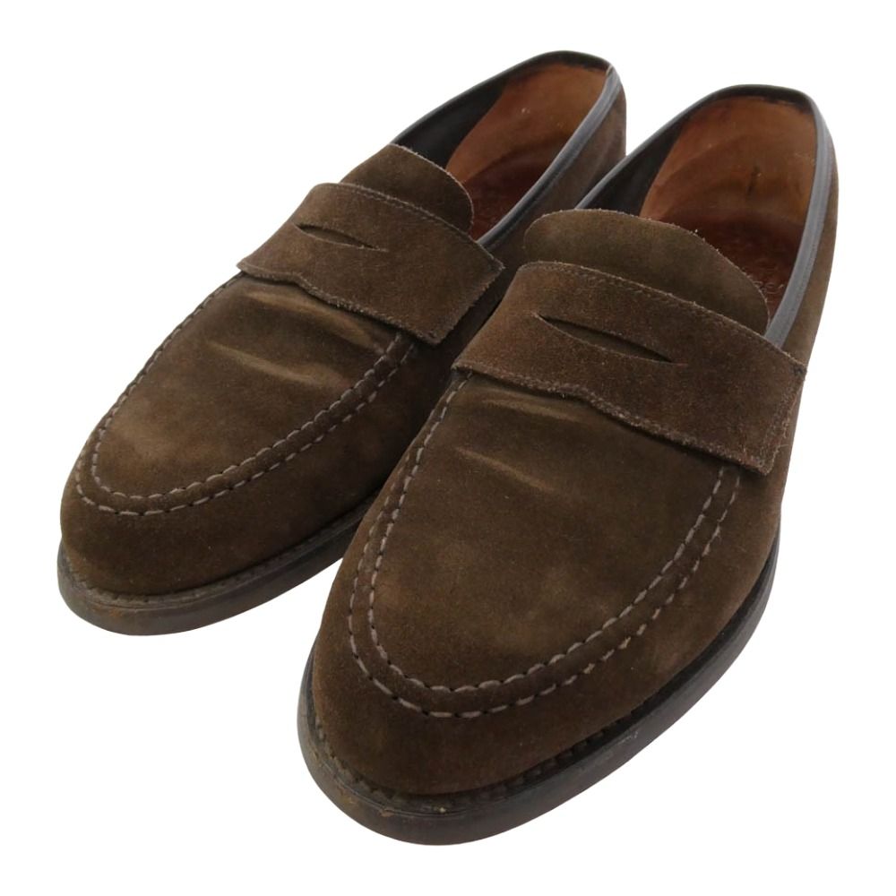 CROCKETT&JONES クロケットアンドジョーンズ 6254 HARVARD 2 ハーバード 2 スエード ペニーローファー ダークブラウン系 7.5E【中古】