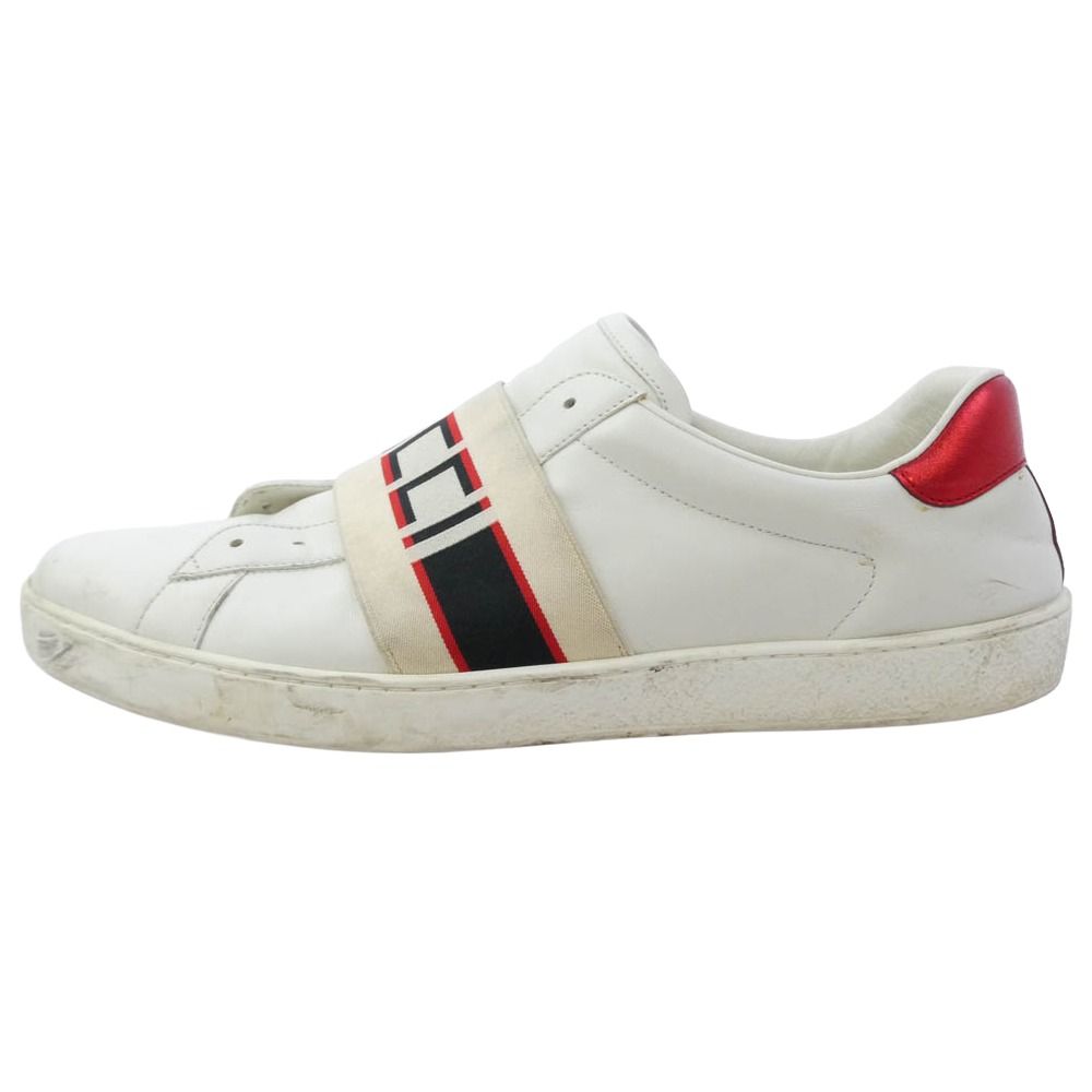 GUCCI グッチ 523469 エースライン レザー ローカットスニーカー ホワイト系 10【中古】