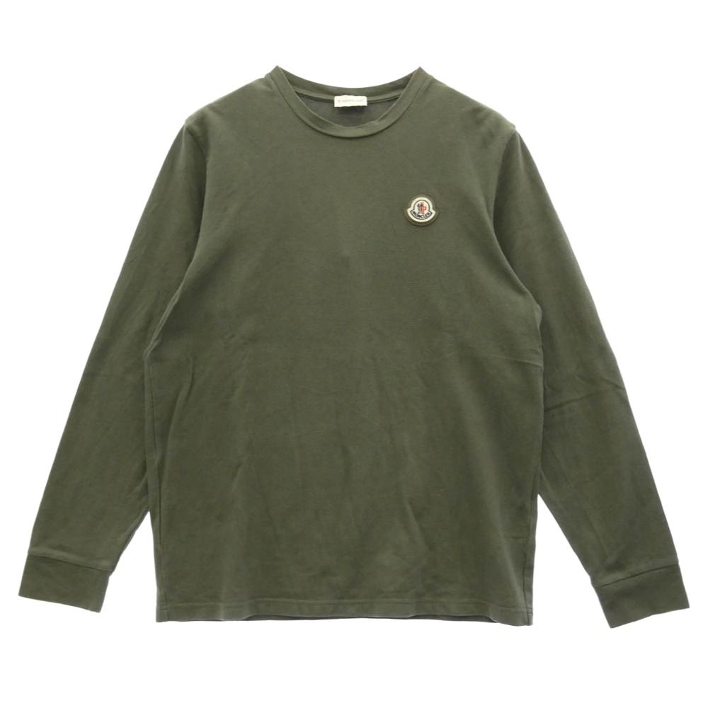 MONCLER モンクレール H20918D00005 LS TSHIRT ロングスリーブ クルーネック ロゴワッペン 長袖 Tシャツ カットソー カーキ カーキ系 M【中古】