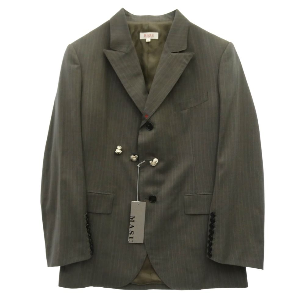 エムエーエスユー MASU 26SS M26U6JK001 RED BAR TACK TAILORED JACKET テーラードジャケット グレー系 50【新古品】【未使用】【中古】