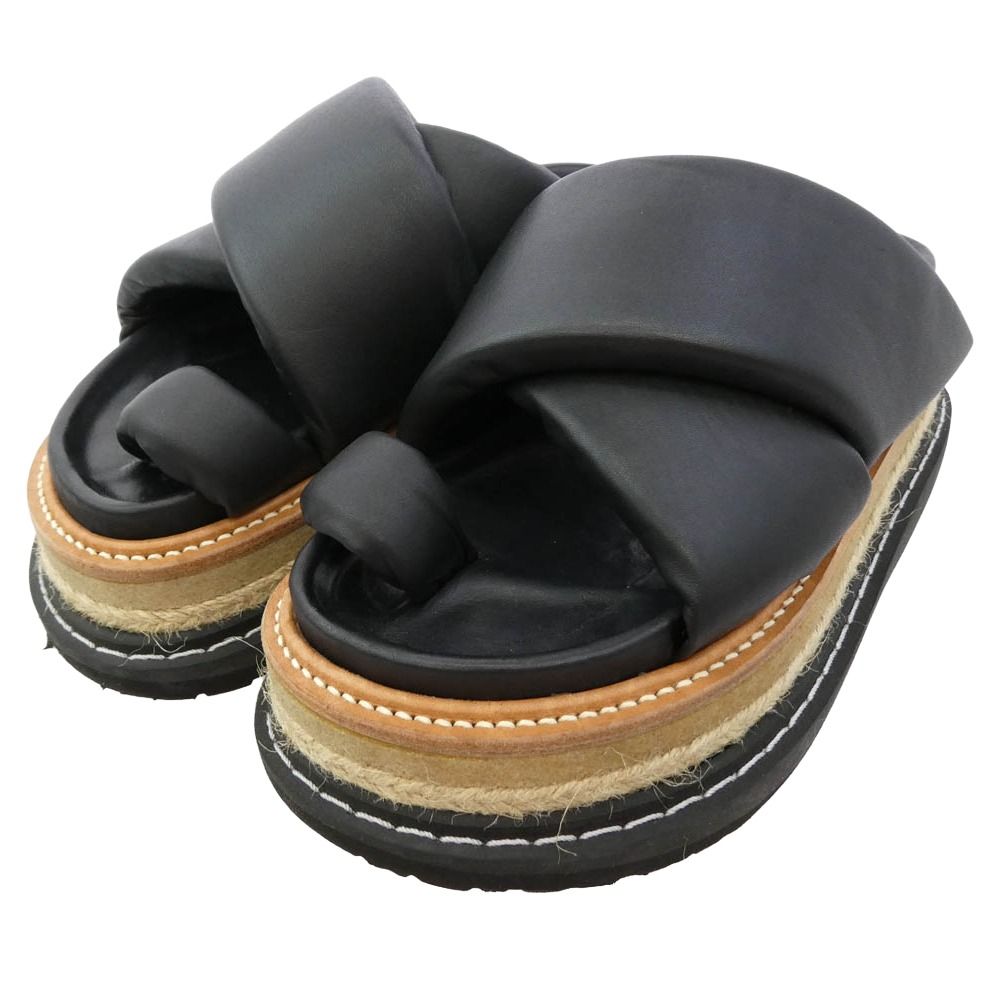 Sacai サカイ 20-04954 Multiple Sole Sandals 厚底 サンダル ブラック系 36【中古】