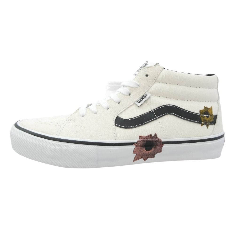 Supreme シュプリーム VN0A5KS1CRM x Nate Lowman ネイトローマン x Vans バンズ Skate Grosso Mid スケートグロッソ ミッド スニーカー オフホワイト系 28cm【極上美品】【中古】
