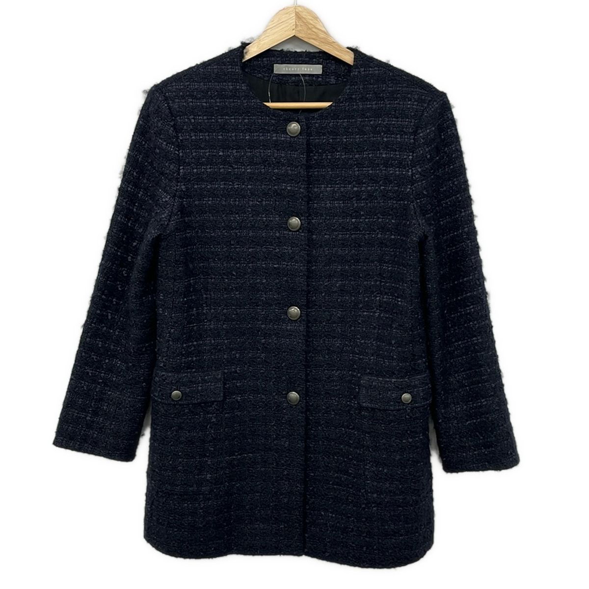 theory luxe(セオリーリュクス) ジャケット サイズ40 M レディース - ダークネイビー×パープル 長袖/ツイード/肩パッド/秋/冬