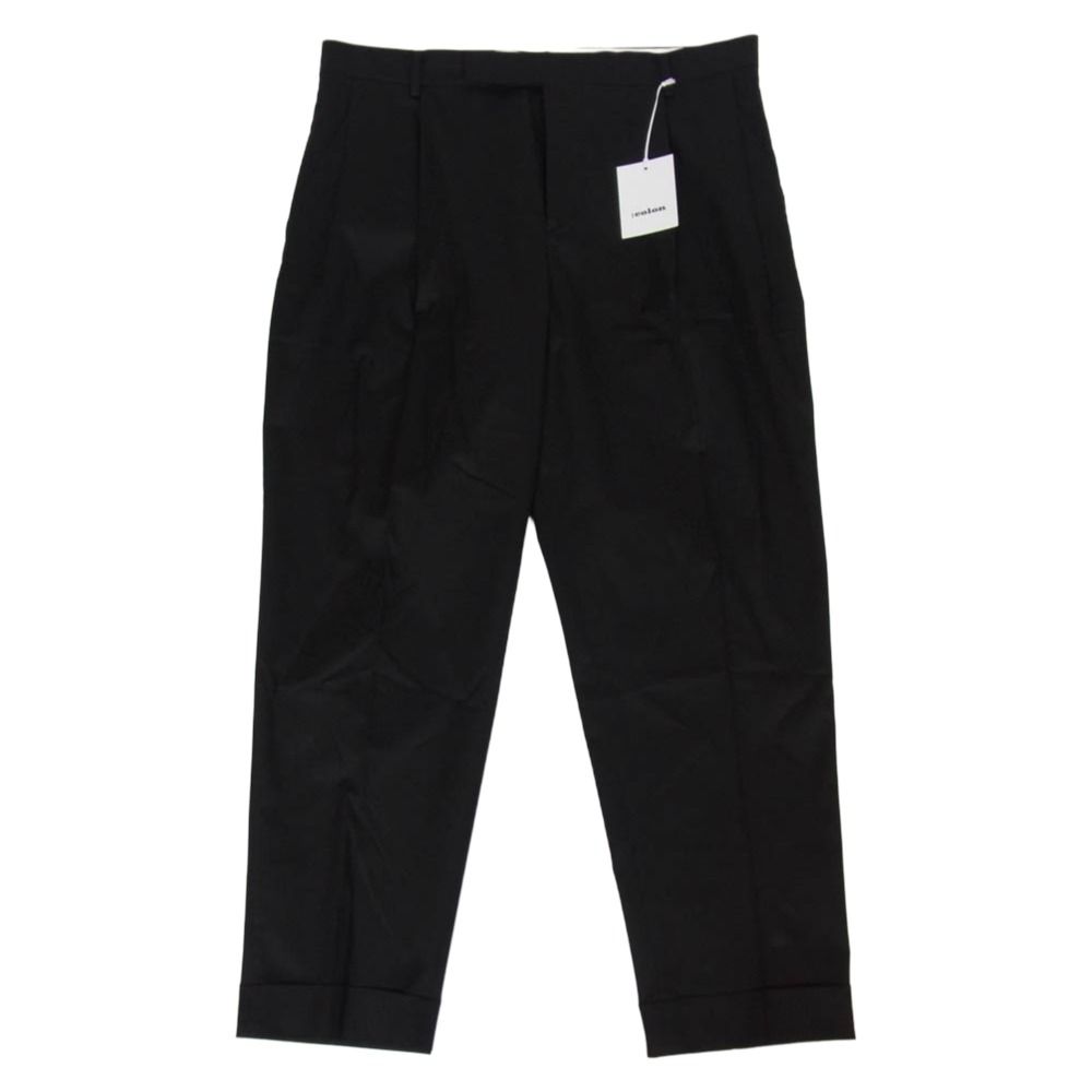 コロン :colon CP225-004 Stretch Chino 2tuck 2タック 2アウトプリーツ ストレッチ チノ テーパード ワークパンツ ブラック系 5【美品】【中古】