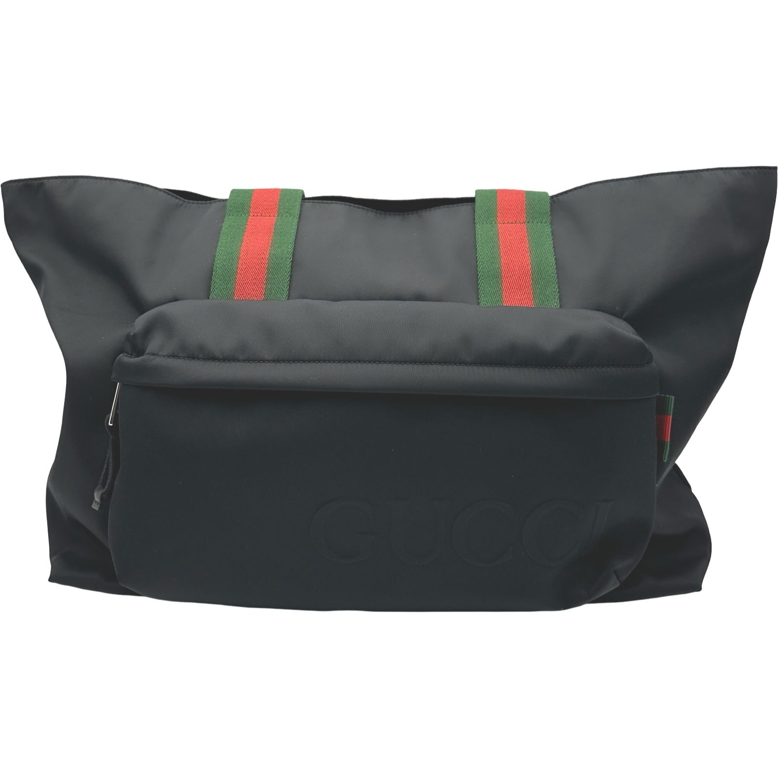 グッチ GUCCI ロゴ ラージ トートバッグ 802172 ブラック ナイロン レディース トートバッグ