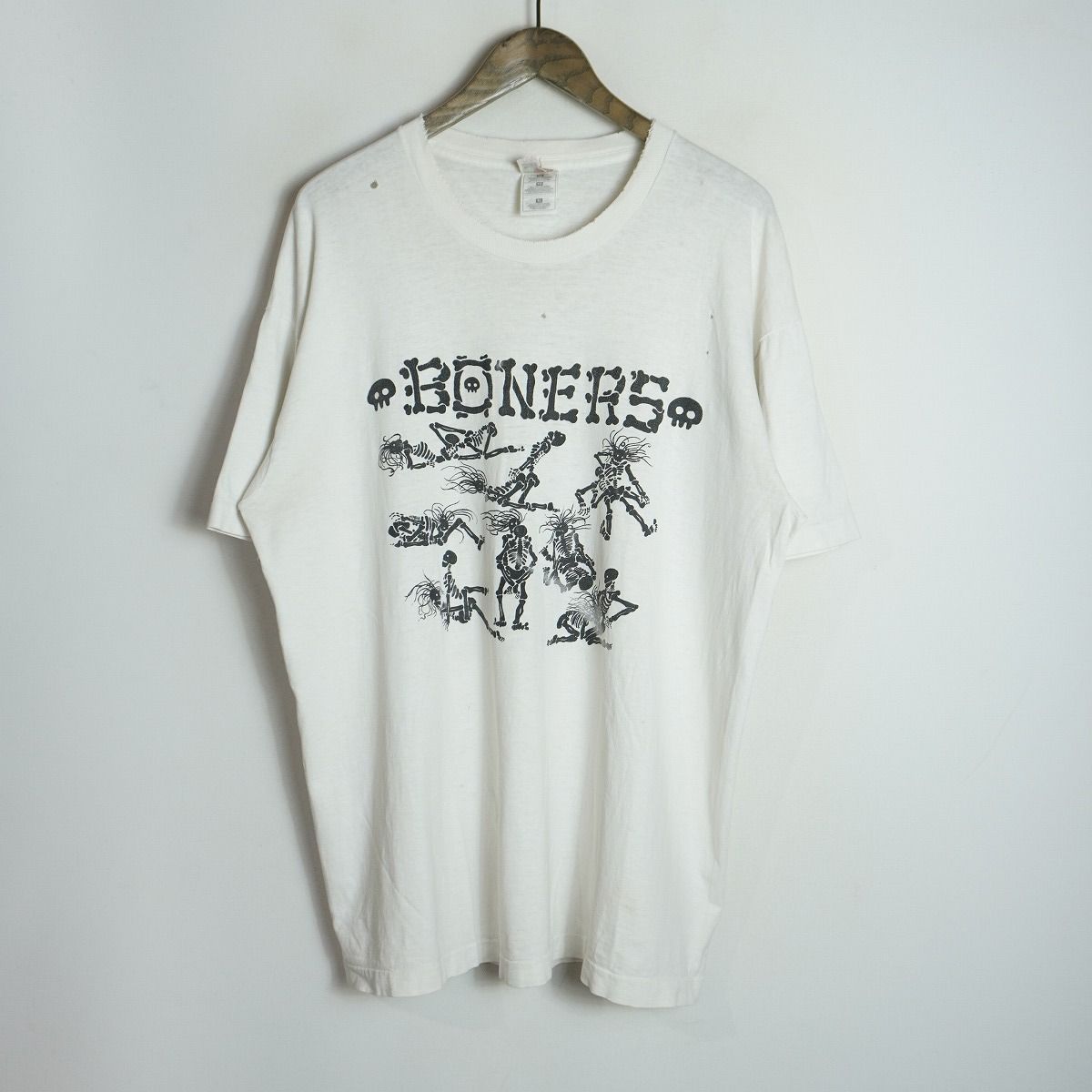 希少 90S BONERS フルーツオブザルーム スカル 四十八手 48手 Tシャツ 半袖 カットソー ビンテージ シングルステッチ 白 XL 3183Q♪