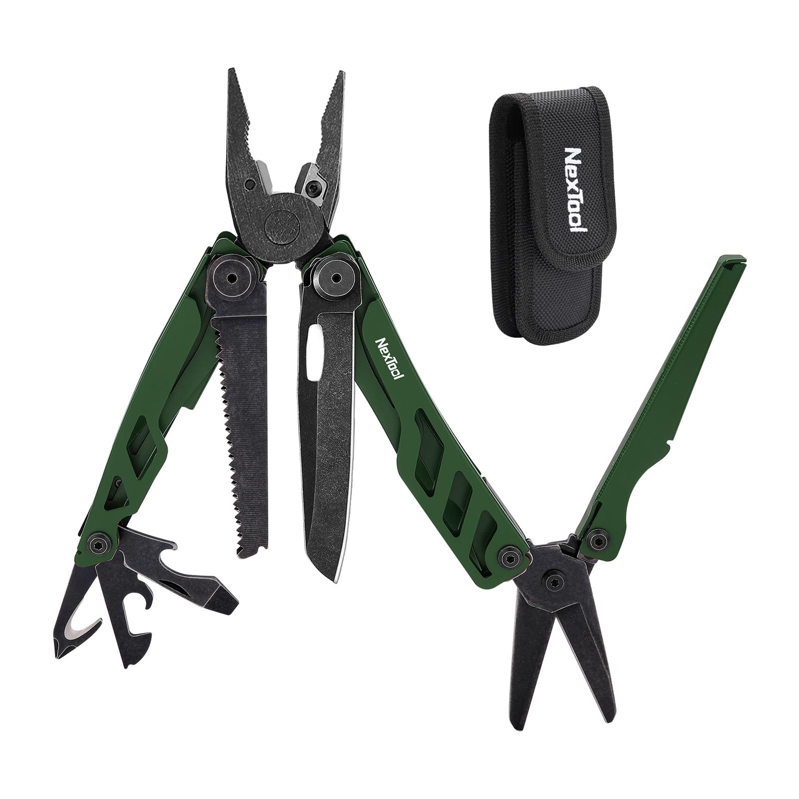 NexTool Flagship Pro マルチツール ツール 16 in 1 折りたたみ式ステンレススチール多機能ペンチ、YG8 ワイヤーカッター 、ボトル/缶切り付きポケットナイフ、はさみ、ナイフ、のこぎり、キャンプ、修理、登山 釣り アウトドア ...