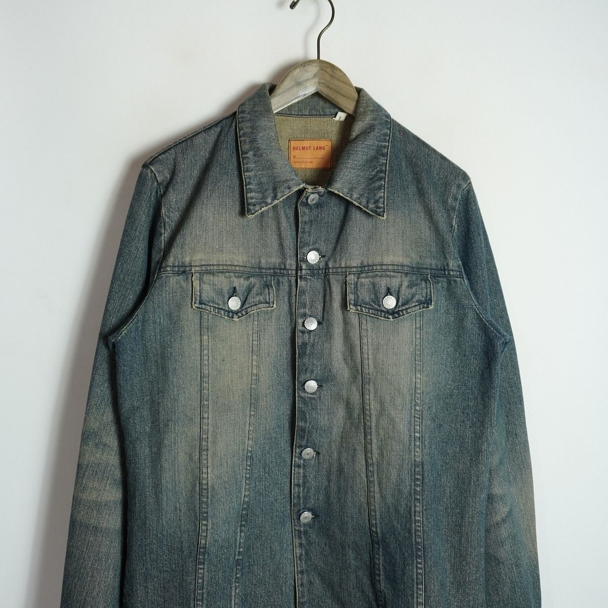 HELMUTLANG ロングアーム デニムジャケット 1998 ロングスリーブ 希少 90S 98AW HELMUT LANG ヘルムートラング GTRタグ ビンテージ加工