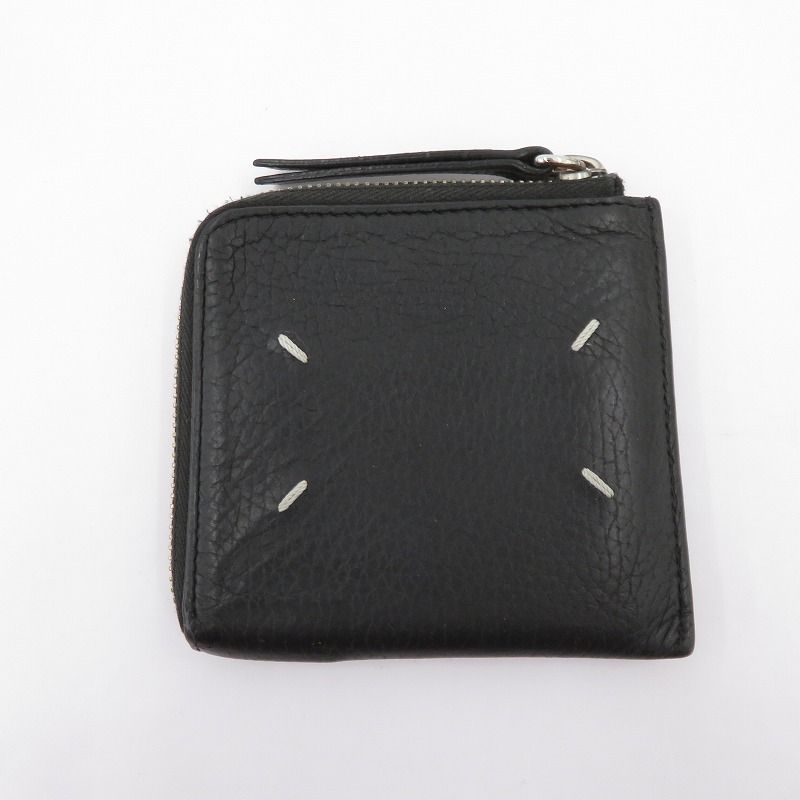 【瀬戸大橋店】 中古 Maison Margiela | メゾンマルジェラ コインケース レザー ジップアラウンド ミニウォレット SA1UI0013 ブラック 【124】