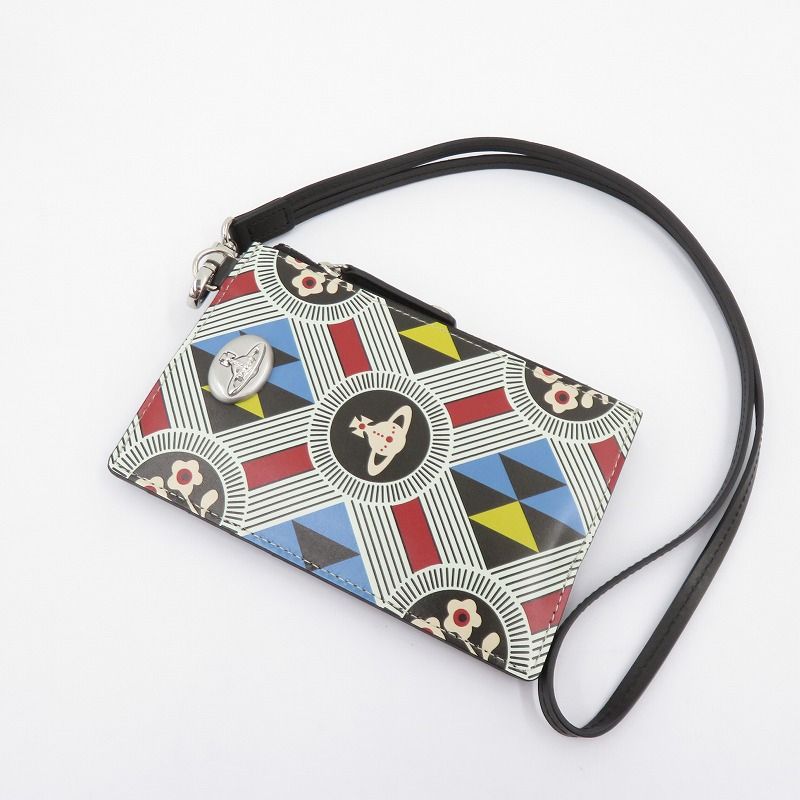 【瀬戸大橋店】 中古 Vivienne Westwood | ヴィヴィアンウエストウッド カードケース “GEOMETRIC ORB” フラグメントケース - マルチカラー 【124】