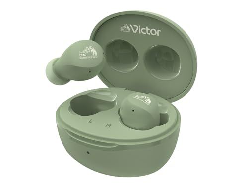 【新品】JVCケンウッド Victor HA-A6T-G ワイヤレスイヤホン Bluetooth Ver.5.4 合計23時間再生 マイク付き 小型 軽量 防水 グリーン HA-A6T 1d80457d