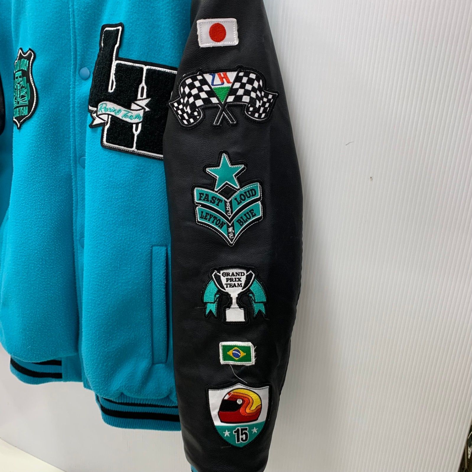 レイトン ハウス LEYTON HOUSE RACING TEAM 40周年記念 限定 レーシングチーム オリジナル スタジアムジャンパー LH-1007 ジャケット ブルー Mサイズ 201MT-6023