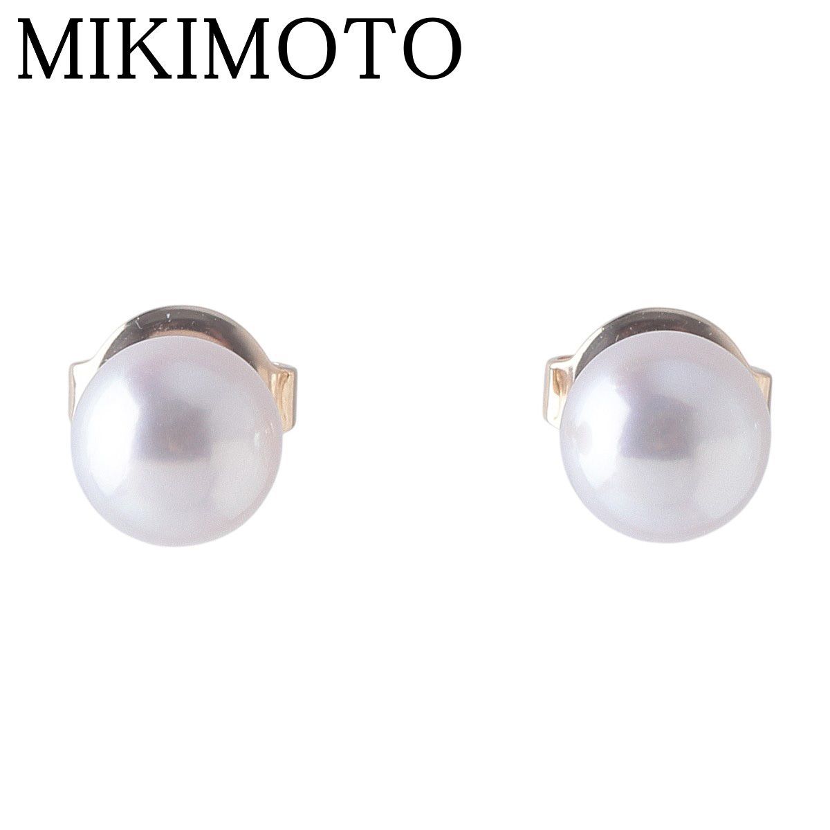 ミキモト パール ピアス アコヤパール6.3mm K18YG 新品仕上げ済 