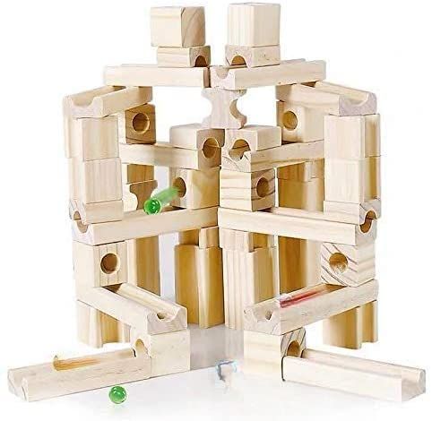 Ms.0 木製ブロック60PCS 積み木 スロープトイ モンテッソーリ 日本国内安全検査済