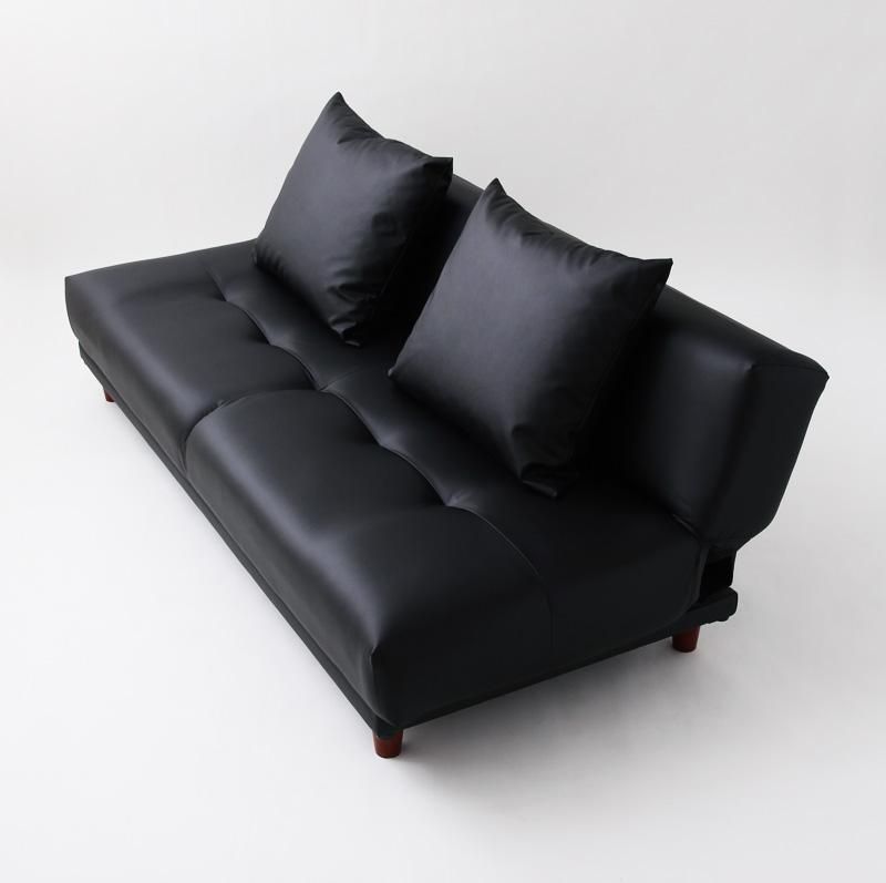 ♪ 3.5人掛 レザー調 ソファベッド ［幅190cm］　　　　ソファ ベッド 広い ワイド 簡易ベッド 来客用ベッド レザー １人暮らし ２人暮らし リビング