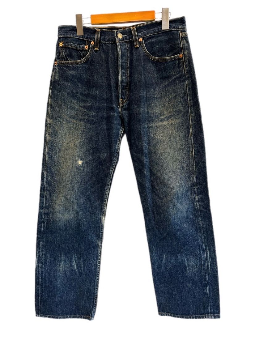 リーバイス Levi's 00s 00’s 501 ボタン裏刻印553 ボタンフライ USA製 アメリカ製 紺 デニム ネイビー W32L32 101MB-1002