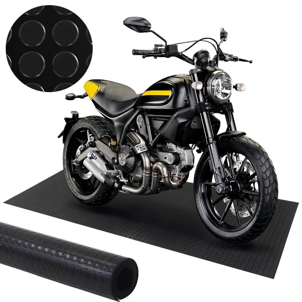 UPstore ゴムマット 屋外 ガレージマット バイクマット 駐車場 2m×1m 厚さ5mm 200cm*100cm 滑り止め 養生 防振 防音 振動吸収 湿気対策 雑草対策 ゴムパッド (2M*1M 厚さ5mm)ts 0d90c90c