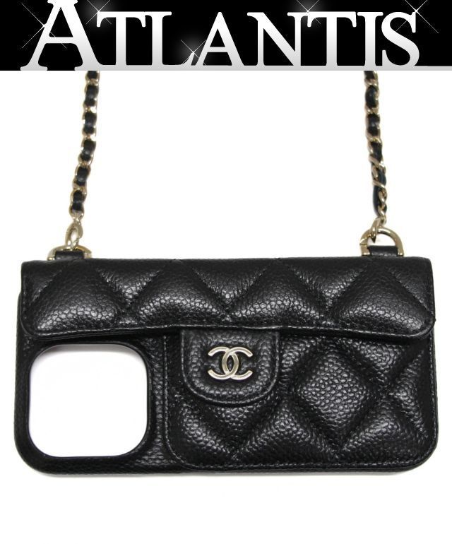 極美品 シャネル CHANEL iPhone14 Pro スマホケース マトラッセ