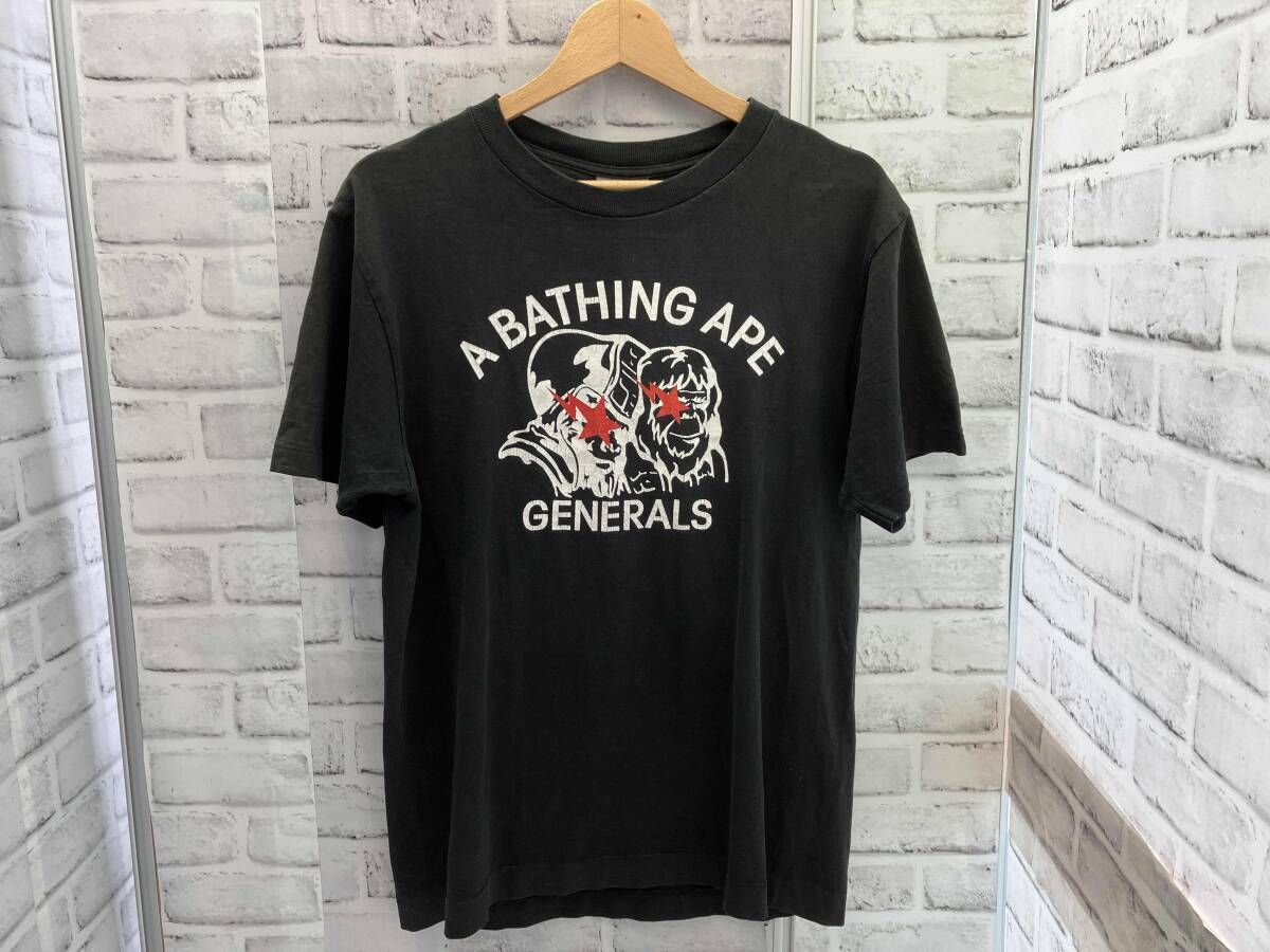 A BATHING APE ／ ア ベイシング エイプ ／ 90-00s ／ 半袖Tシャツ ／ シングルステッチ ／ ブラック ／ Mサイズ／GENERALS