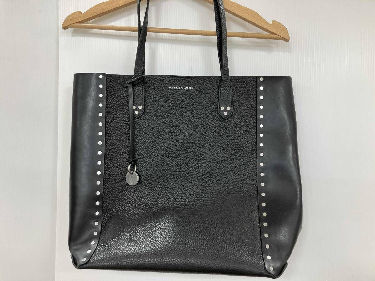 POLO RALPH LAUREN トートバッグ ブラック スタッズ 通年