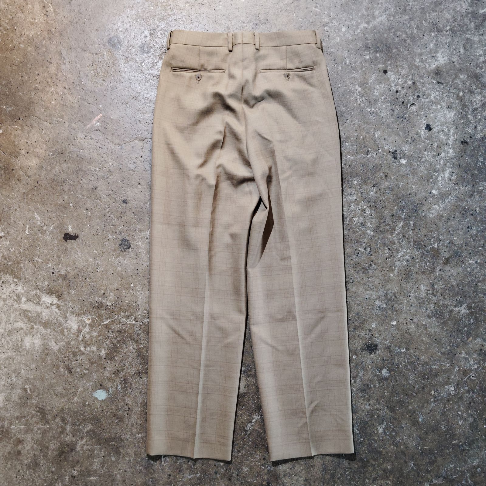 AURALEE 25ss BLUEFACED WOOL TWO-TUCK SLACKS BROWN CHECK 4 