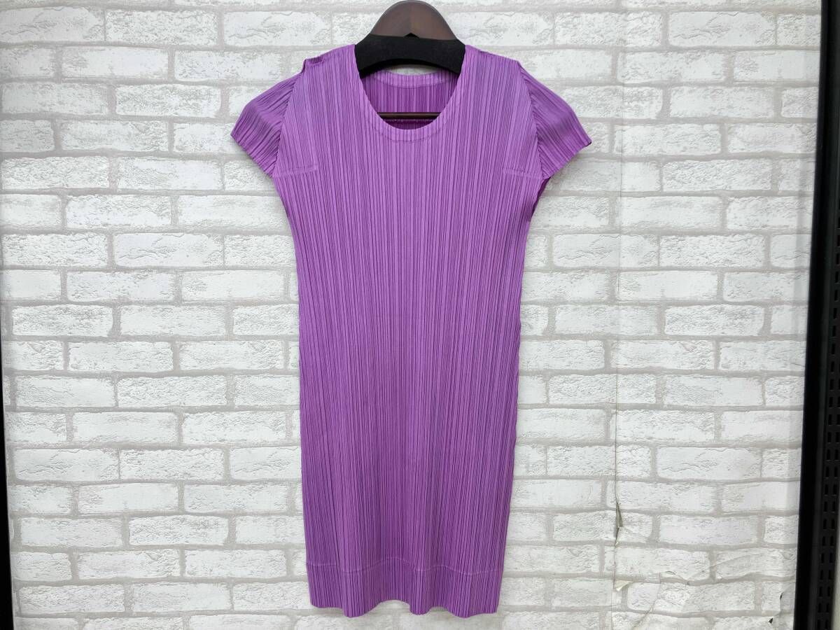 PLEATS PLEASE PP93-JK124 プリーツプリーズ イッセイミヤケ 半袖カットソー パープル レディース サイズ3