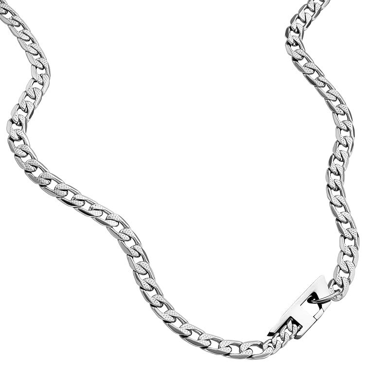 Diesel (ディーゼル) オールジェンダー ステンレス製 チェーンネックレス, Length: 600mm, Width: 9.9mm, ステンレス鋼, 宝石なし 19,334円