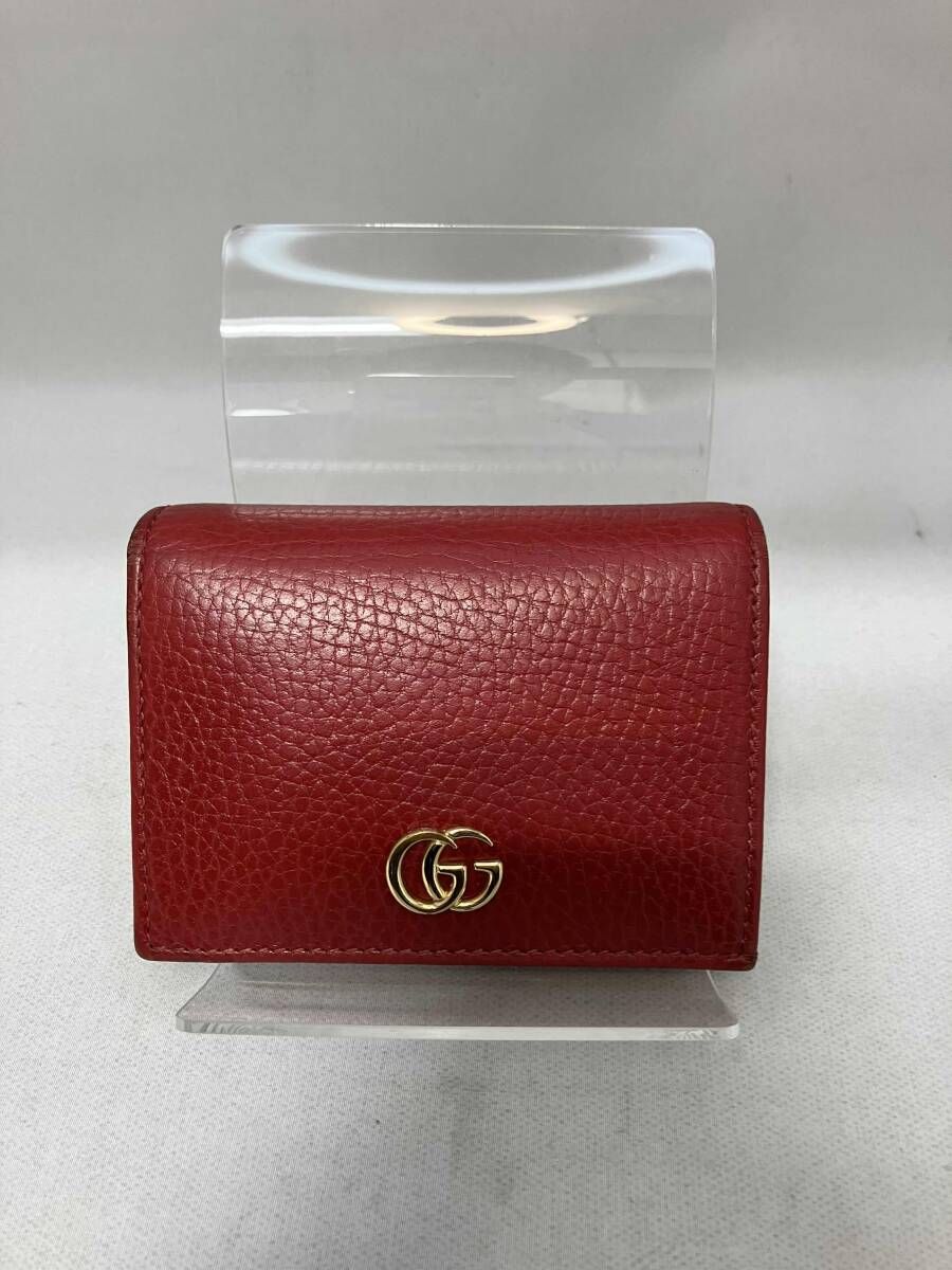GUCCI グッチ GGモーマント 456126・584046 レッド 二つ折り財布