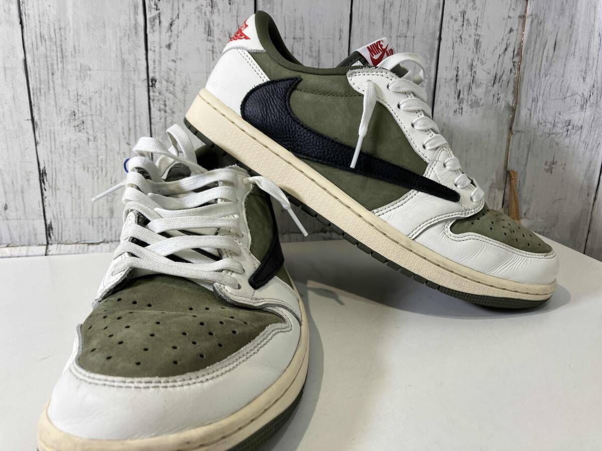 Travis Scott × Nike Air Jordan 1 Low Reverse Olive トラヴィス スコット ナイキ ジョーダン リバースオリーブ DM7866-200 27.5cm