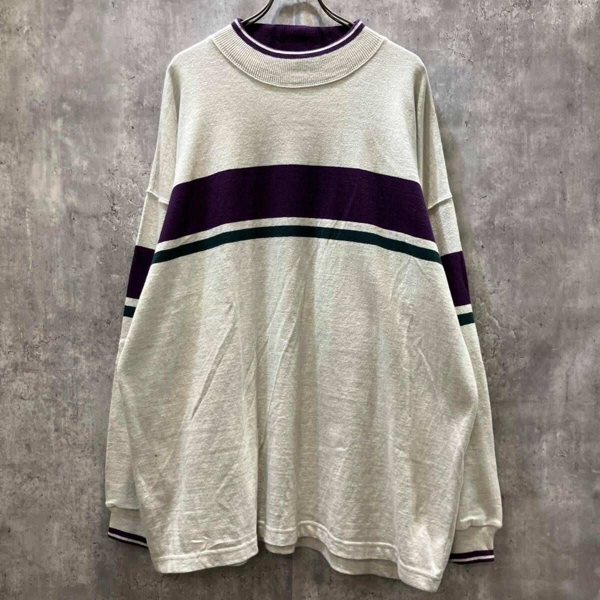 L.L.Bean 長袖Tシャツ ハイネックコットンニット size XXL アイボリー エルエルビーン