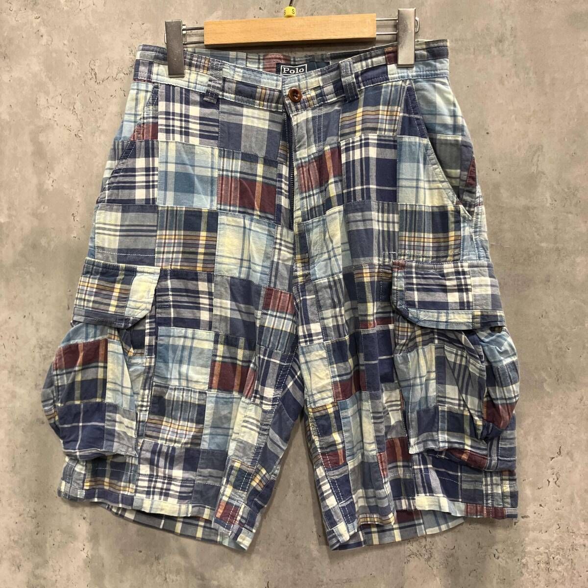 POLO RALPH LAUREN patchwork cargo shorts blue size28 パッチワークカーゴショーツ ポロ ラルフローレン