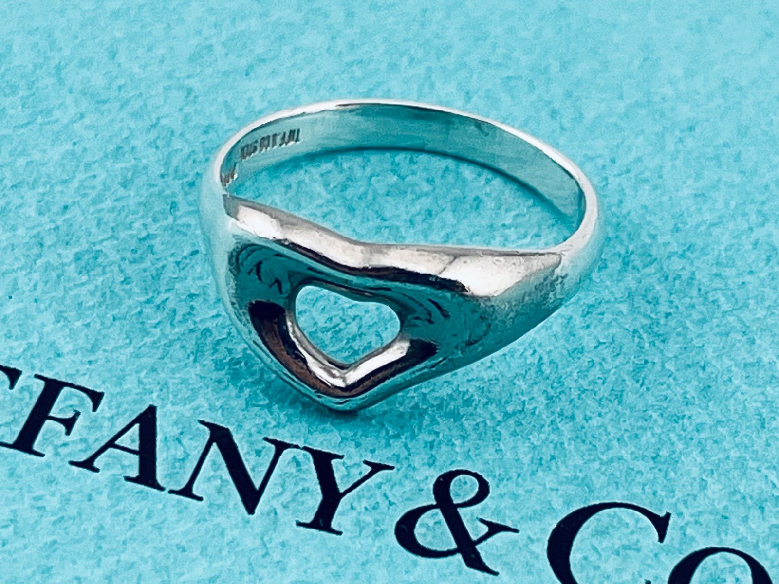 a249 Tiffany&Co. ティファニー オープンハート リング シルバー 925 約11号