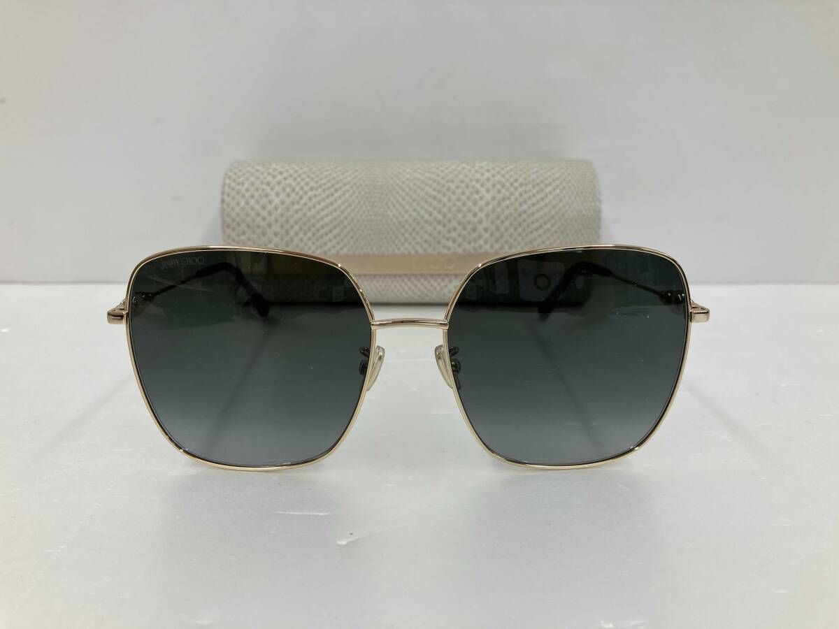 JIMMY CHOO ジミー チュー サングラス AMORA F SK 0009O 60◻︎17 145 ケース有り グレー ゴールド 通年