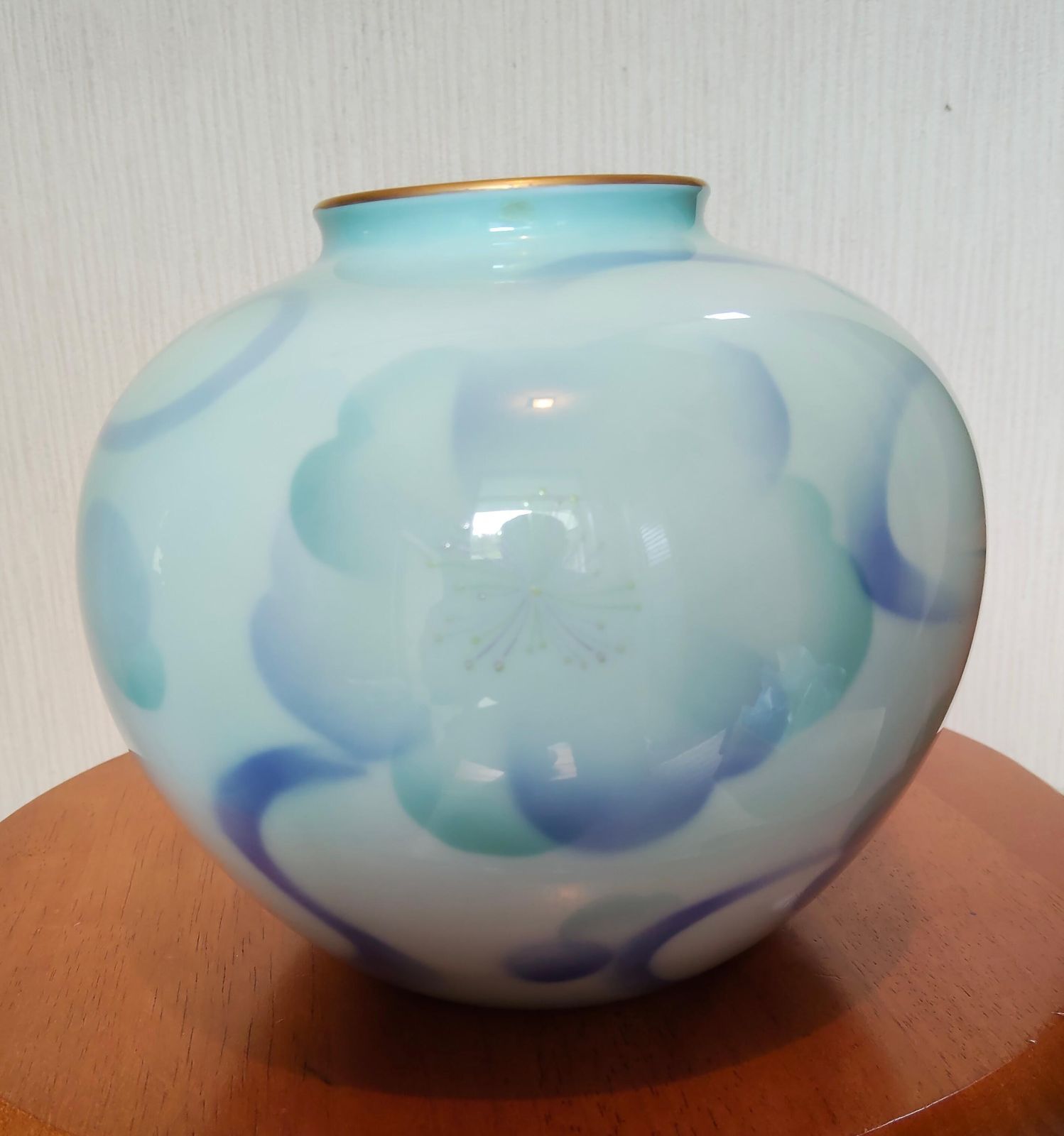 深川製磁 花瓶 壺 有田焼 宮内庁御用達 ブルー系 美品 インテリア