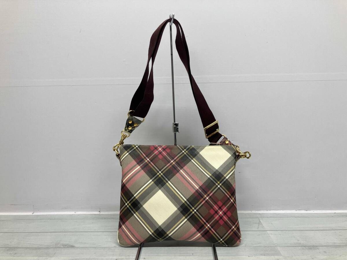 VIVIENNE WESTWOOD ヴィヴィアンウエストウッド ショルダーバッグ ボルドー チェック 通年