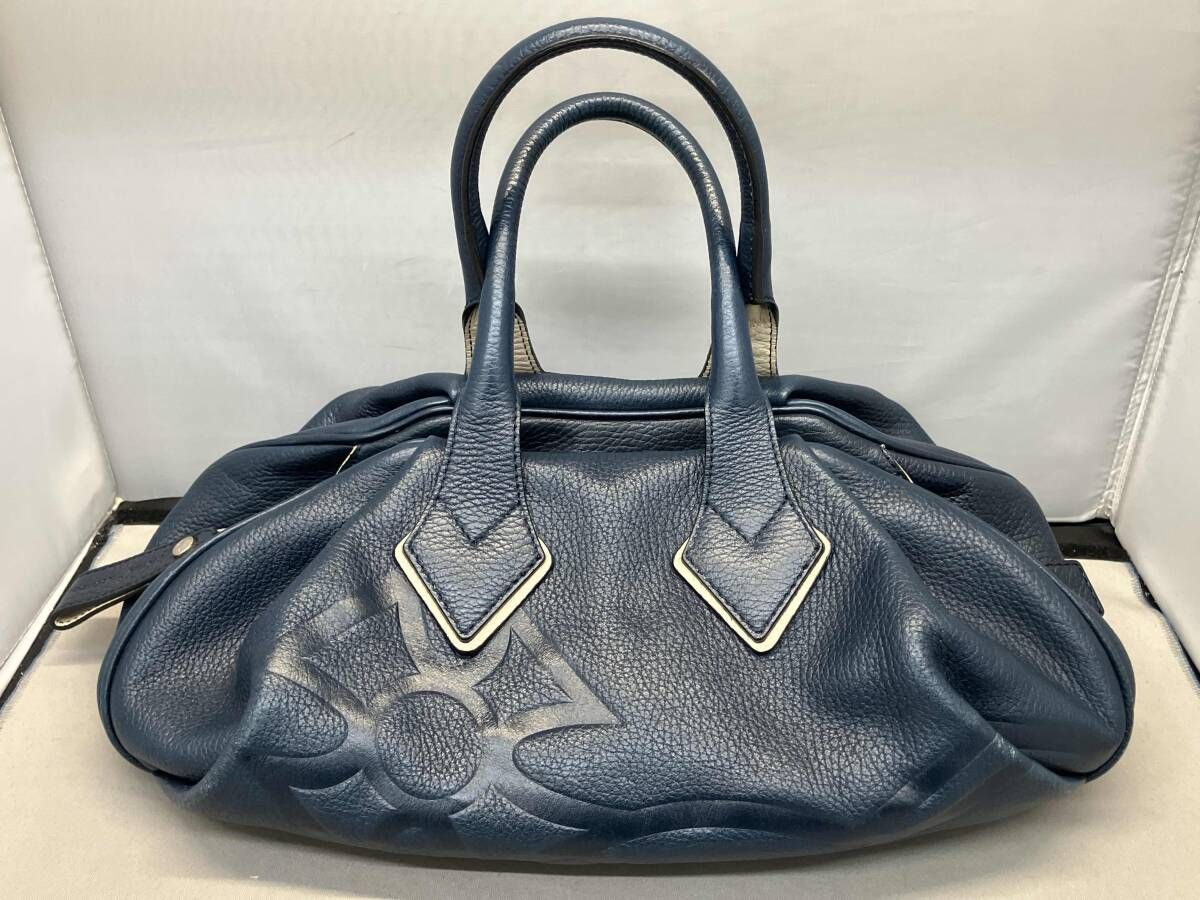 VIVIENNE WESTWOOD ヴィヴィアン・ウエストウッド ハンドバッグ ブルーレザーハンドバッグ ハミルトン ブルー 汚れ有 8,601円