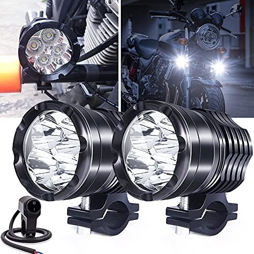 X-STYLE バイク フォグランプ 3モード切替 Hi/Lo/ストロボ LED ヘッドライト 補助灯 40W 作業灯 12V 24V スポットライト 高輝度・防水・長寿命・耐衝撃 ワークライト ホワイト 防水スイッチ付き 2個入り(沖縄・離 7030d58d
