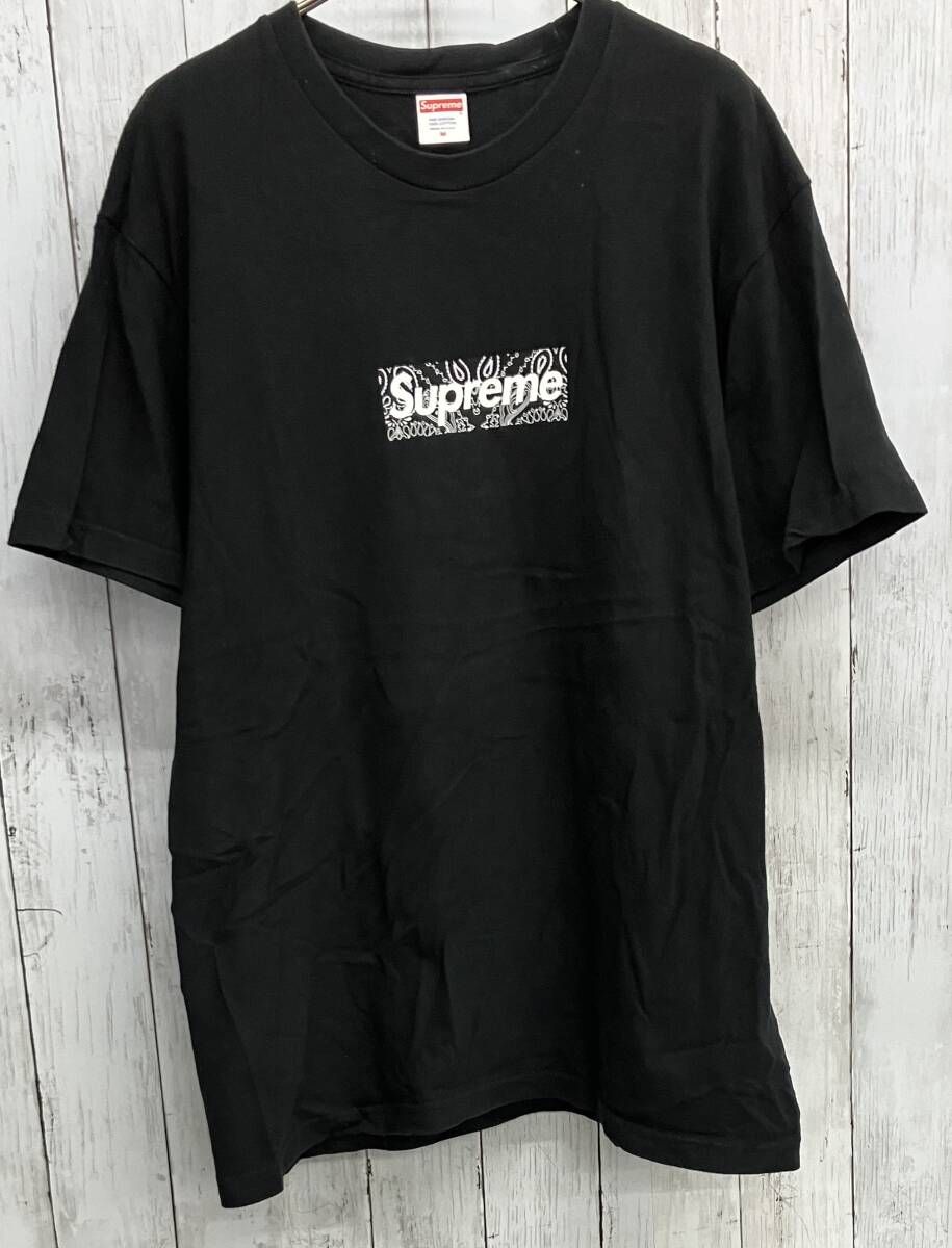 Supreme Bandana Box Logo Tee シュプリーム 半袖Tシャツ クルーネック ブラック バンダナボックスロゴ size M