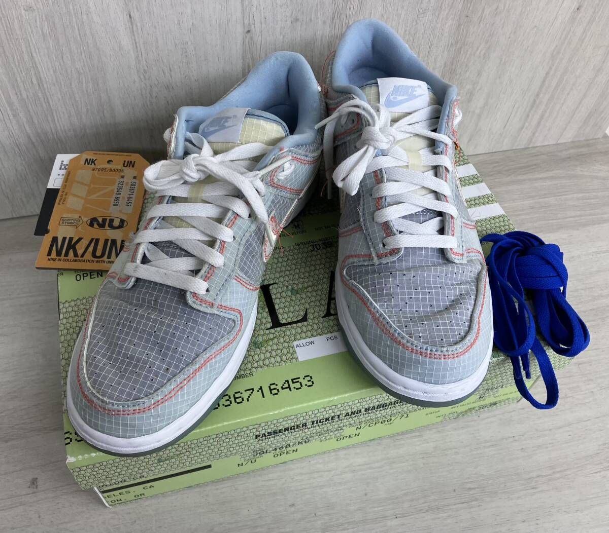 NIKE ナイキ DUNK LOW／UNION 'PASSPORT PACK' ダンク ローカットスニーカー [DJ9649-400] ハイパーロイヤル ブルー [US9/約27.0cm] 箱あり