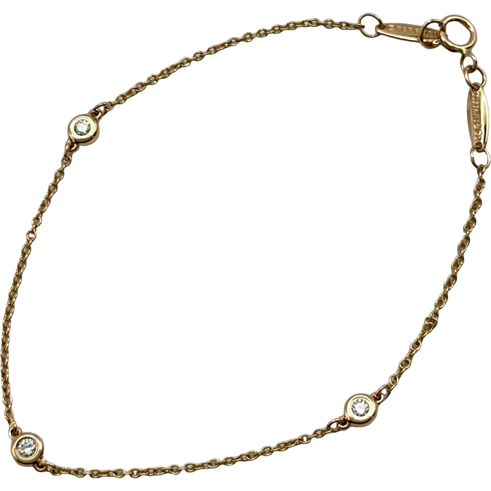 ティファニー TIFFANY＆CO バイザヤードブレスレット ピンクゴールド Au750 ダイヤモンド ジュエリー